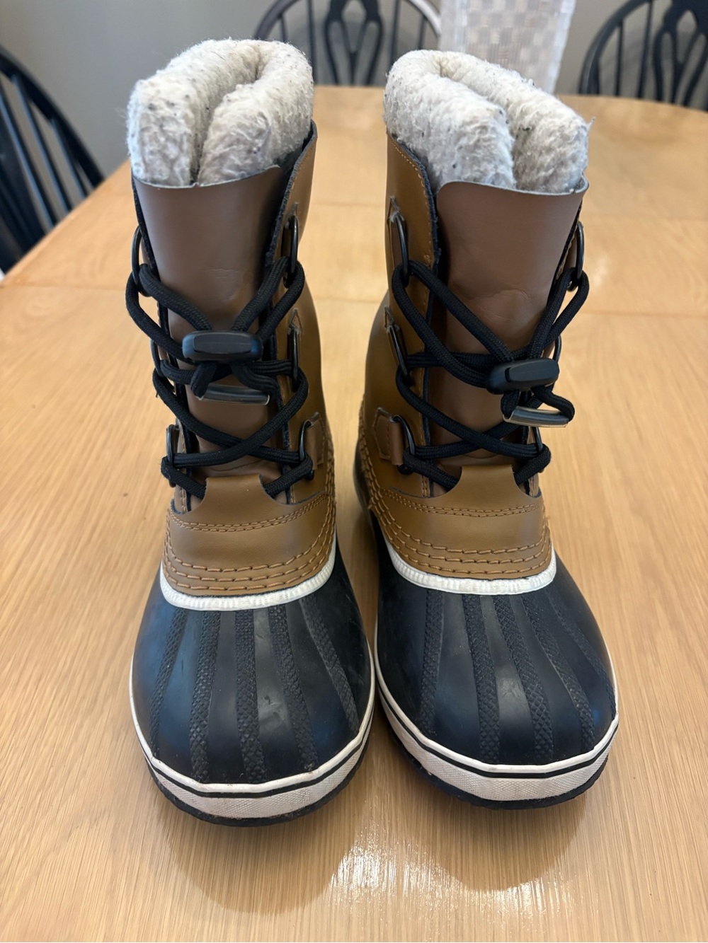 Sorel Kids Brown and Black Waterproof Lace-Up Snow Boots